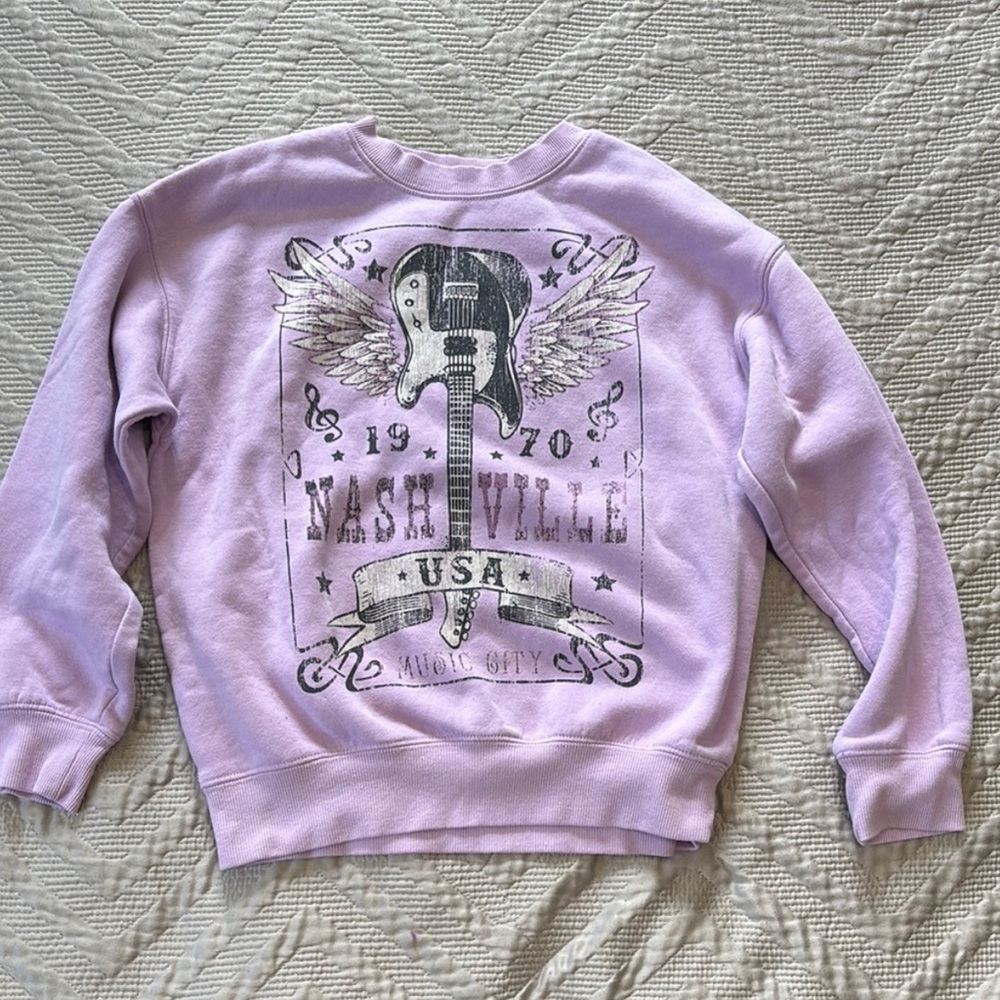 Lavender Graphic Kids Sweatshirt Nashville size 10